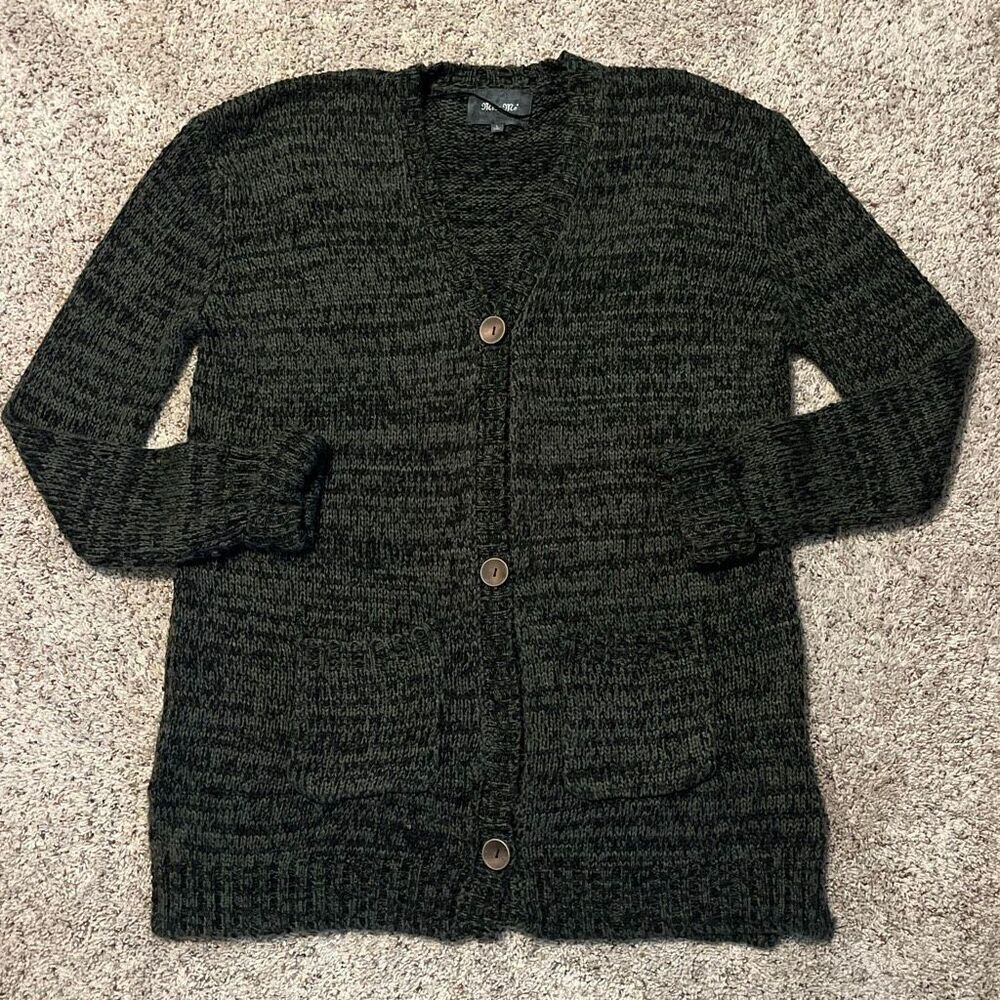 Miss‎ Me Green Button Front Cardigan Sweater Size Large